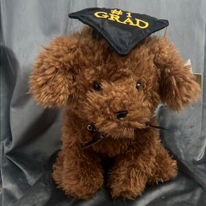 Graduation Plush Dog with Cap